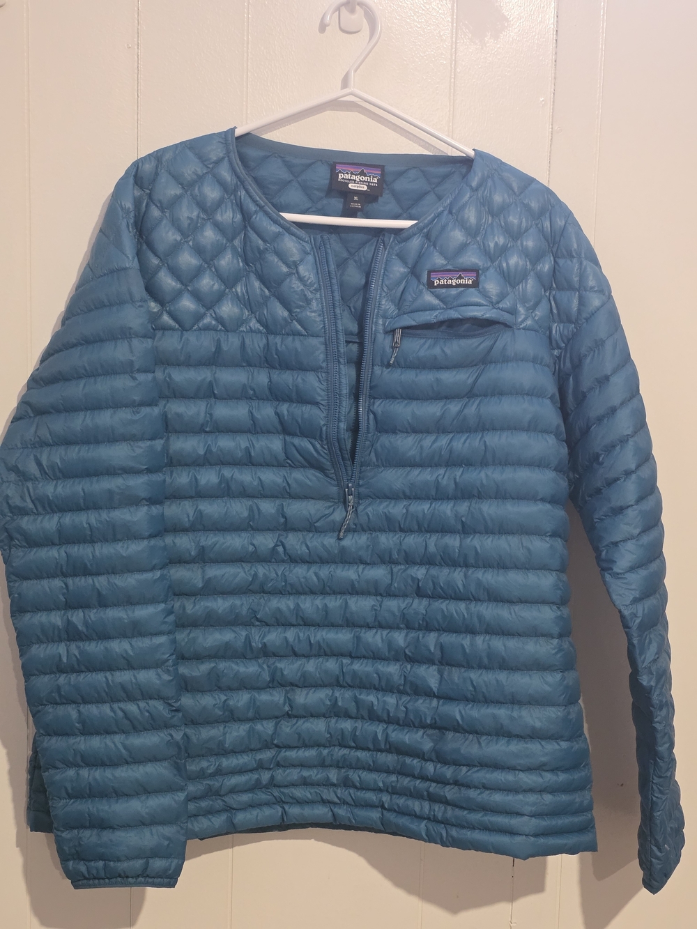 Patagonia Women’s AlpLight Down Quilted Pullover Jacket - Teal Blue